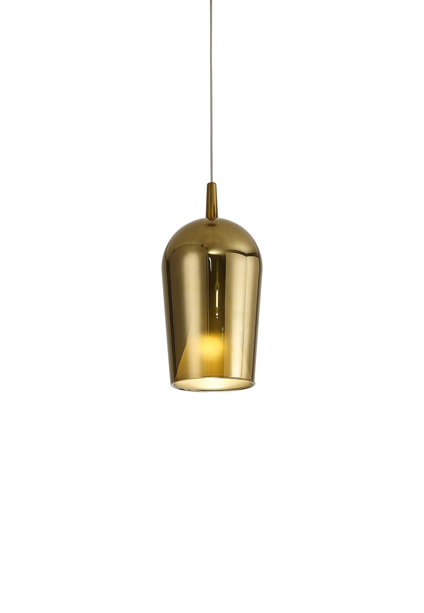 M8253  Elsa Assembly Pendant (WITHOUT PLATE) Champagne Glass Shade 1 Light Gold Glass